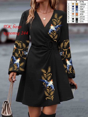 Пошита коротка жіноча сукня для вишивання Бохо-244